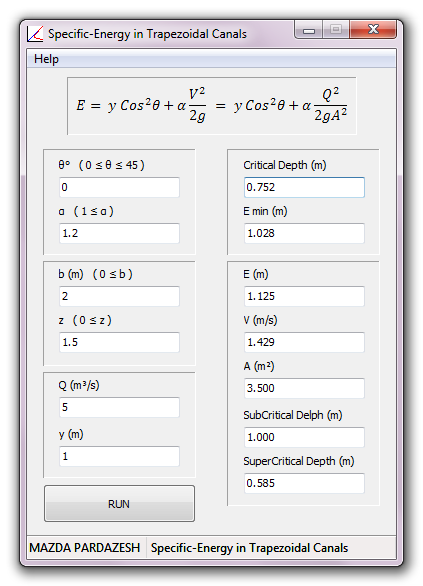 Specific Energy in Rectangular Canals